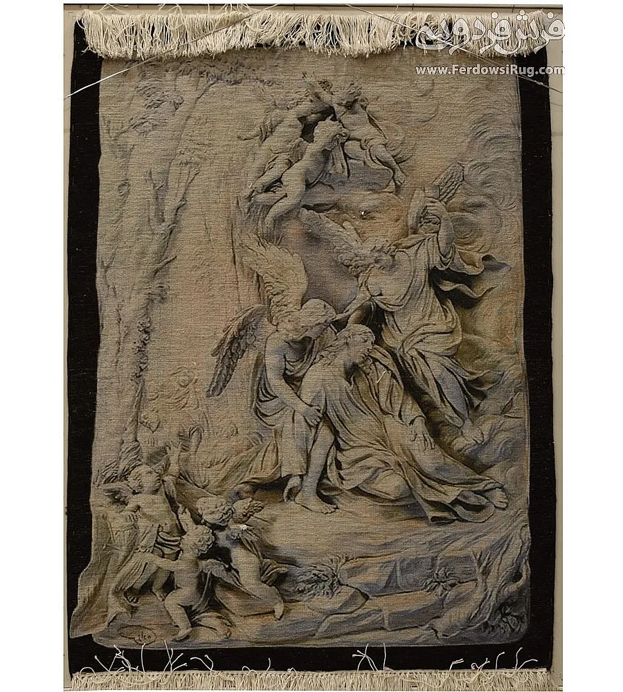 تابلو فرش دستباف طرح تندیس عروج بافت تبریز رنگ های زنده کیفیت بالا مناسب دکوراسیون لوکس و هدیه خاص