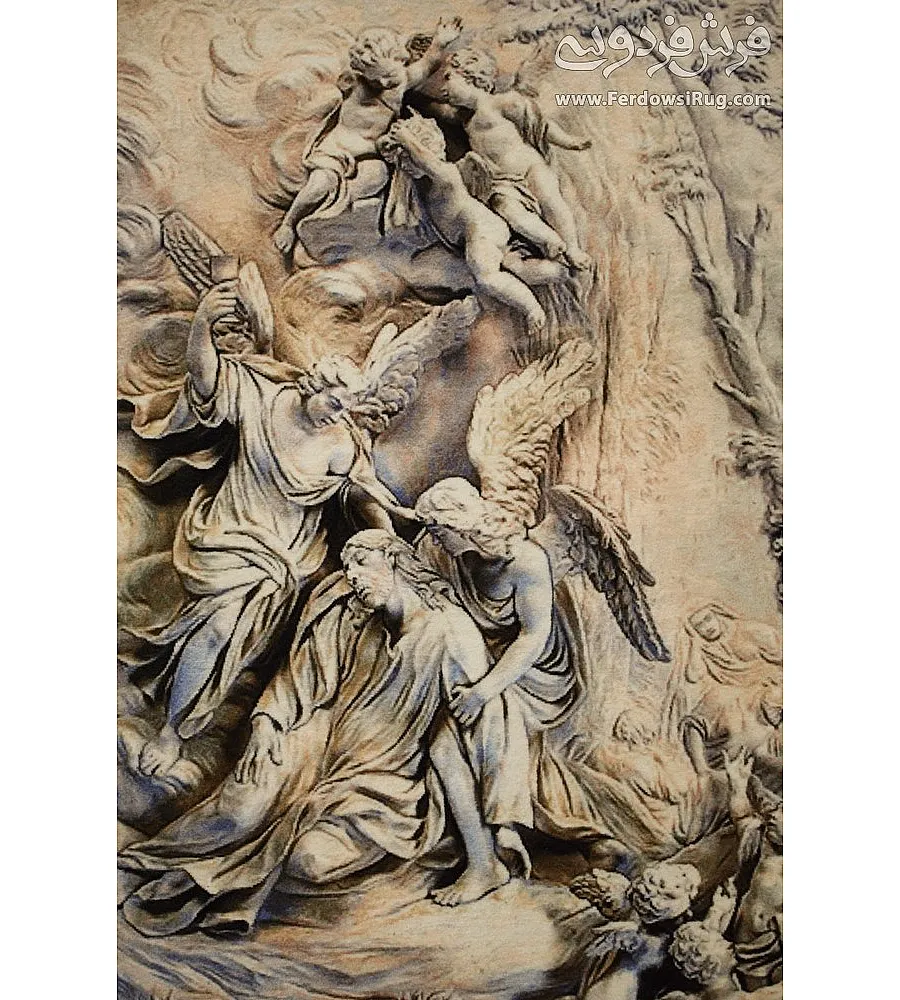 تابلو فرش دستباف طرح تندیس عروج بافت تبریز رنگ های زنده کیفیت بالا مناسب دکوراسیون لوکس و هدیه خاص