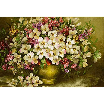 تابلو فرش دستباف طرح گلدان سلطنتی بافت تبریز 