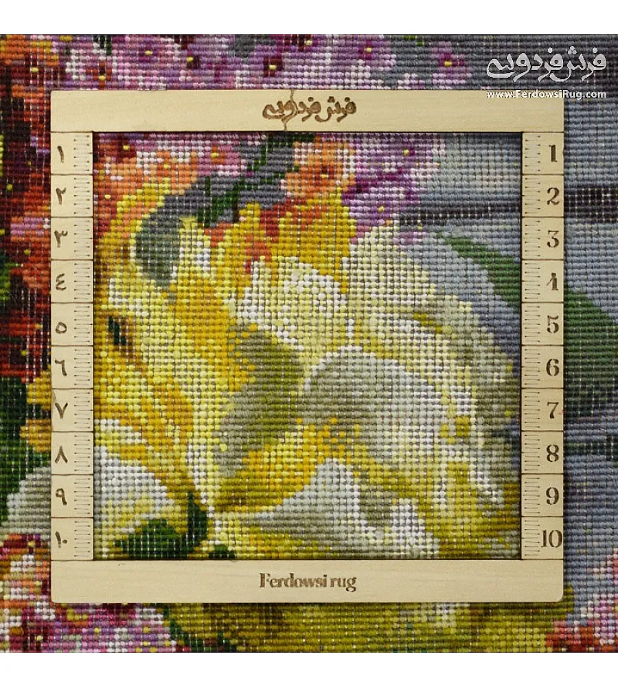 تابلو فرش دستباف طرح گل گیلاس با رنگ های چشم نواز و کیفیت عالی مناسب دکوراسیون منزل تولید شهر تبریز