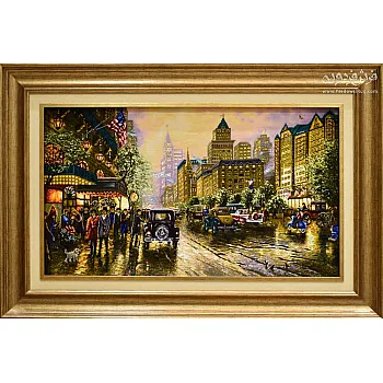 Handwoven Wall Carpet New York Street Design Tabriz