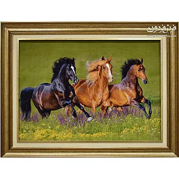 تابلو فرش دستباف طرح اسب بافت تبریز