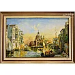 تابلو فرش دستباف طرح اسکله ونیز ایتالیا با رنگ های گرم و کیفیت بالا مناسب دکوراسیون داخلی