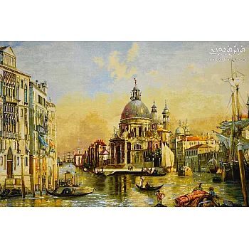 تابلو فرش دستباف طرح اسکله ونیز ایتالیا بافت تبریز