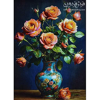 تابلو فرش دستباف طرح گل رز بافت تبریز 