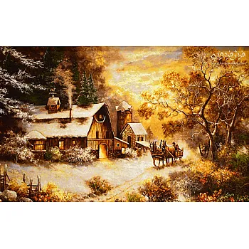 تابلو فرش دستباف طرح کلبه برفی بافت تبریز