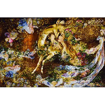 Handwoven Wall Carpet Kiss on the Deer Design Tabriz