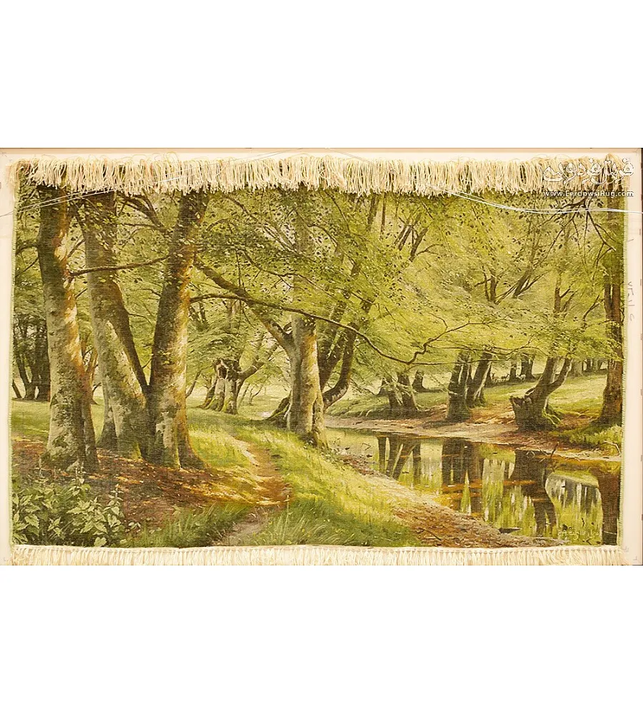 تابلو فرش دستباف طرح منظره جنگل بافت تبریز مناسب دکوراسیون منزل و هدیه خاص