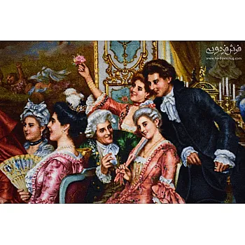 تابلو فرش دستباف طرح مهمانی پاپ بافت تبریز 