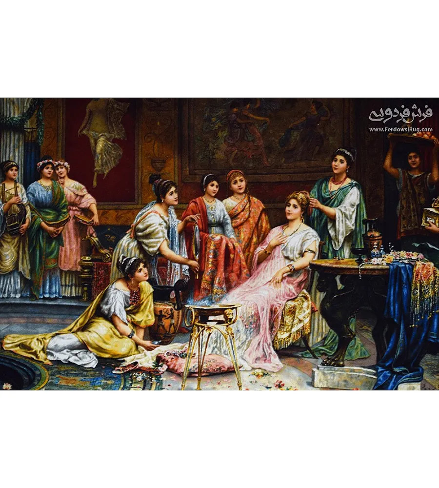 تابلو فرش دستباف طرح هدیه عروسی با کیفیت بالا مناسب برای دکوراسیون داخلی ساخت تبریز