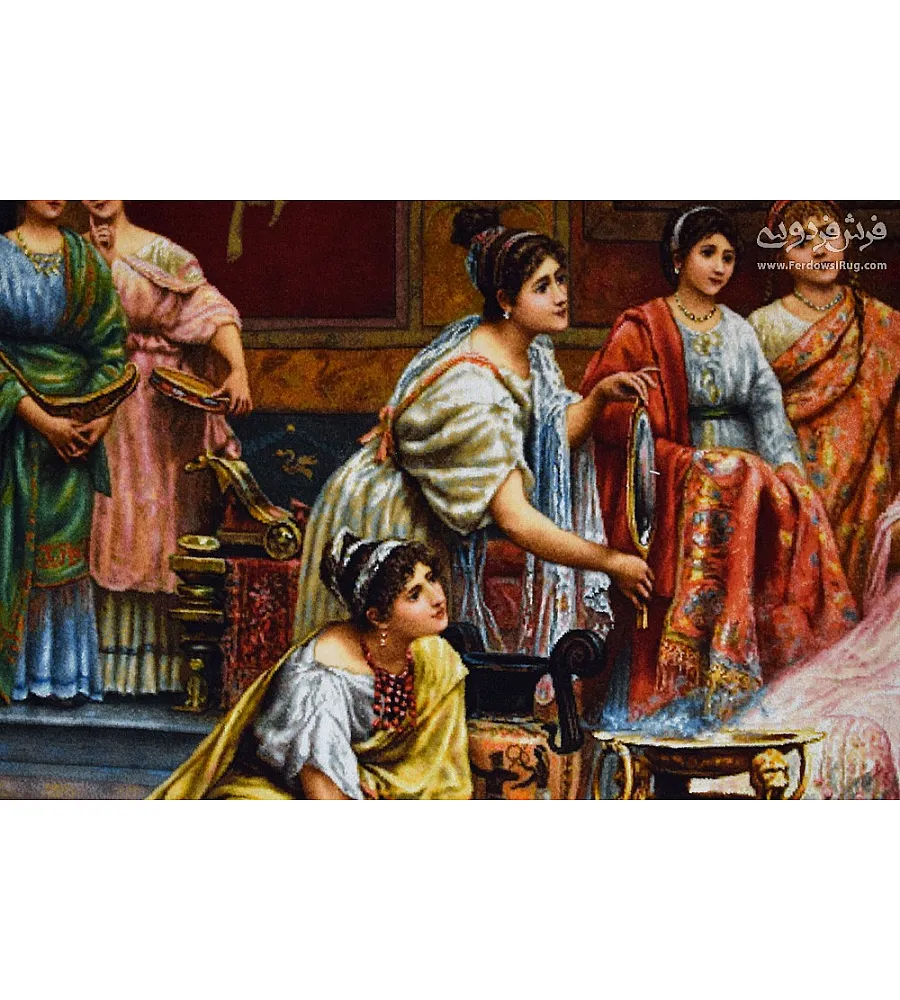 تابلو فرش دستباف طرح هدیه عروسی با کیفیت بالا مناسب برای دکوراسیون داخلی ساخت تبریز