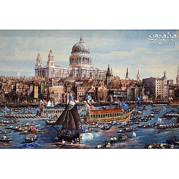 تابلو فرش دستباف طرح ونیز ایتالیا کریمی نژاد بافت تبریز 