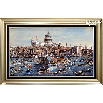 تابلو فرش دستباف طرح ونیز ایتالیا کریمی نژاد بافت تبریز 