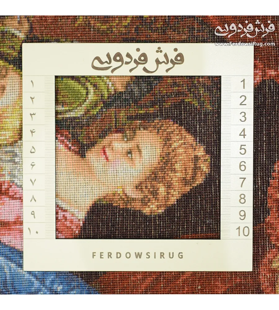 Handwoven pictorial carpet featuring French birth design, crafted in Tabriz with intricate detail and premium quality materials.