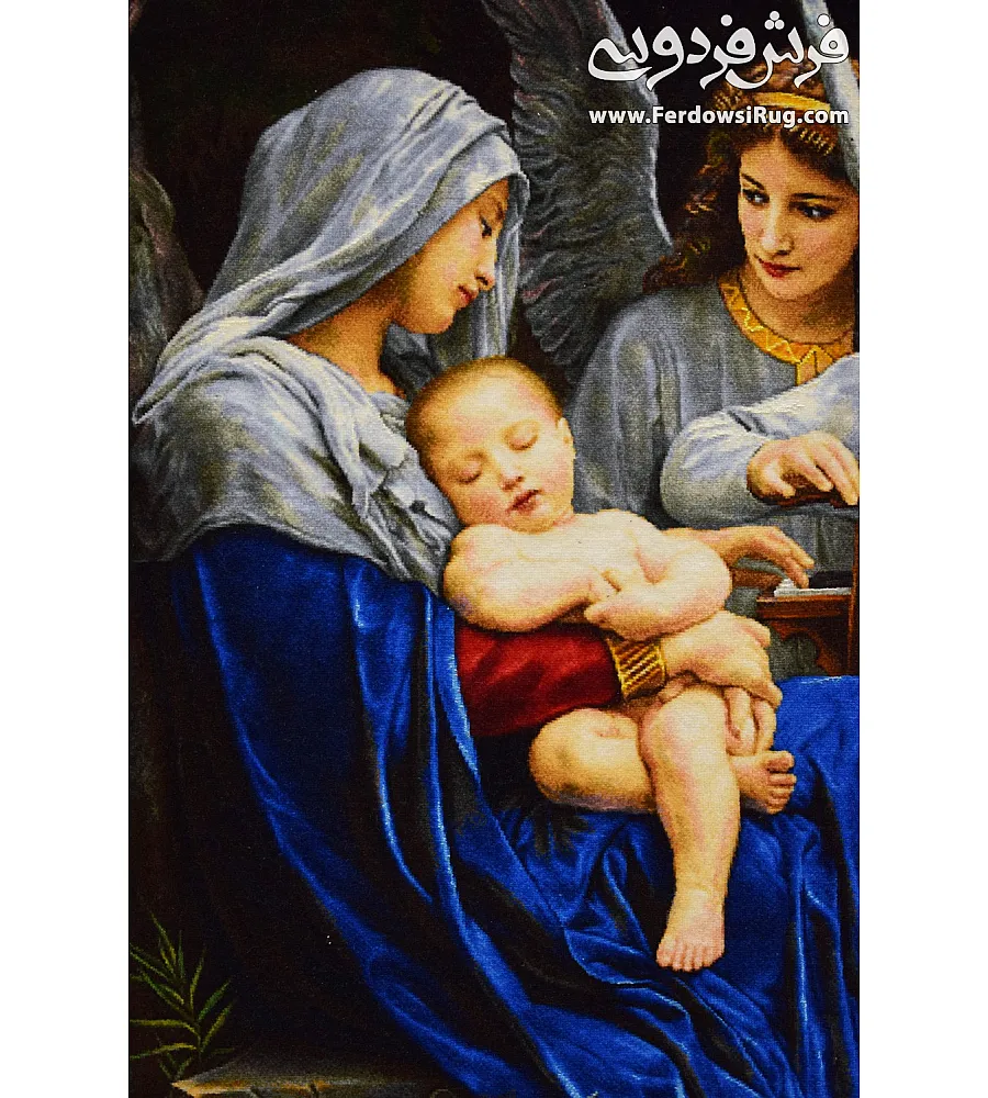 تابلو فرش دستباف طرح فرشته های زندگی با رنگ های زنده و کیفیت بالا مناسب دکوراسیون لوکس ساخت تبریز