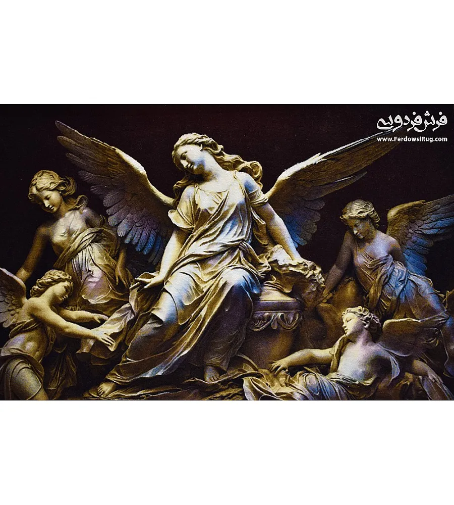تابلو فرش دستباف تندیس فرشتگان با طرح زیبا و هنری تولید تبریز مناسب دکوراسیون منزل