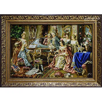 تابلو فرش دستباف طرح دختر پیانیست بافت تبریز 