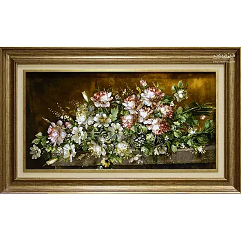 تابلو فرش دستباف طرح بوته گل بافت تبریز 