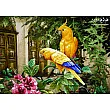 Tabriz handmade wall rug with intricate nightingale design in vibrant colors, perfect for elegant home decor.