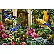 Tabriz handmade wall rug with intricate nightingale design in vibrant colors, perfect for elegant home decor.