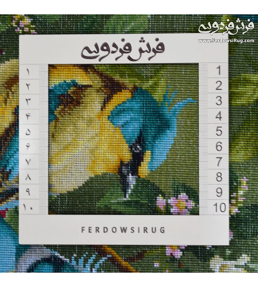 Handmade Tabriz wall rug with bird and cherry blossom design, vibrant colors, high-quality craftsmanship, perfect for home decor