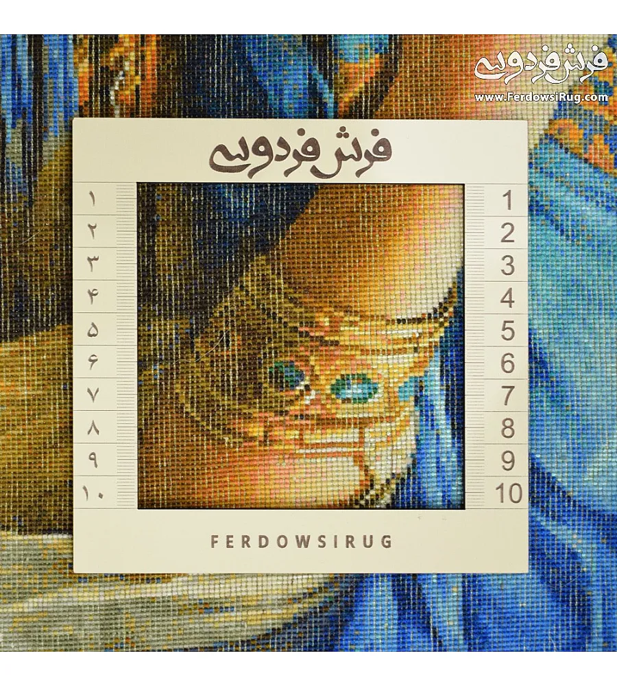 تابلو فرش دستباف طرح دختر عثمانی بافت تبریز با رنگ های طبیعی و ظرافت بالا مناسب دکوراسیون کلاسیک