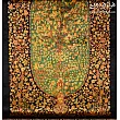 Handmade 1.5-meter rug, pure silk, Enchanted Garden design, crafted in Iran, elegant and luxurious home decor centerpiece.