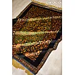 Handmade 1.5-meter rug, pure silk, Enchanted Garden design, crafted in Iran, elegant and luxurious home decor centerpiece.