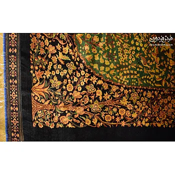 Handmade rug,1.5 meters in size,made in iran with Enchanted Garden design pure silk