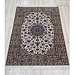 Handmade Isfahan rug, 1.5 meters, featuring intricate Toranj design, crafted with premium materials for timeless elegance.