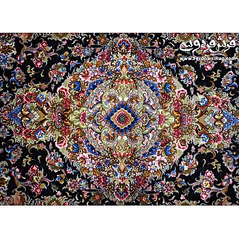 فرش دستباف ذرع و نیم خطیبی گلدانی بافت تبریز