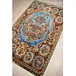 Handwoven Tabriz carpet with intricate zar pattern and minimalist half-floor design, crafted for elegance and durability.