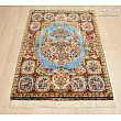 Handwoven Tabriz carpet with intricate zar pattern and minimalist half-floor design, crafted for elegance and durability.