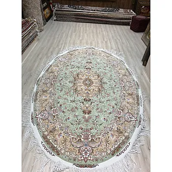  HAND MADE rug  Oval DESIGN TABRIZ,IRAN
