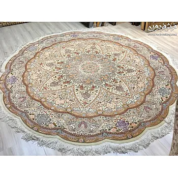 فرش دستباف دایره نامی قطر ۲.۵×۲.۵ بافت تبریز