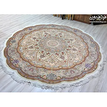 فرش دستباف دایره نامی قطر ۲.۵×۲.۵ بافت تبریز