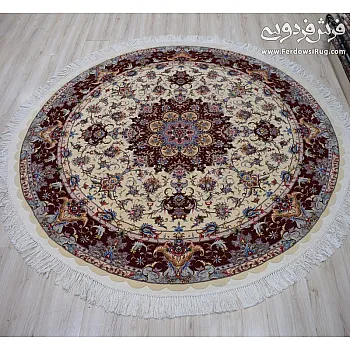Hand-woven carpet,circle, top design, diameter 2 meters,Tabriz texture