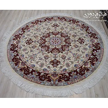 Hand-woven carpet,circle, top design, diameter 2 meters,Tabriz texture