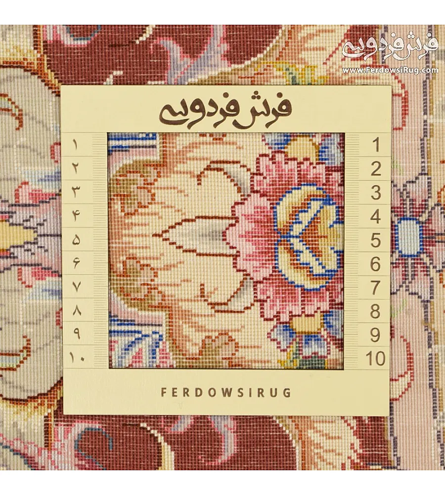 2x2 round handwoven carpet with Tabriz weave, Alia design, crafted from warp threads, ideal for adding elegance to home decor.