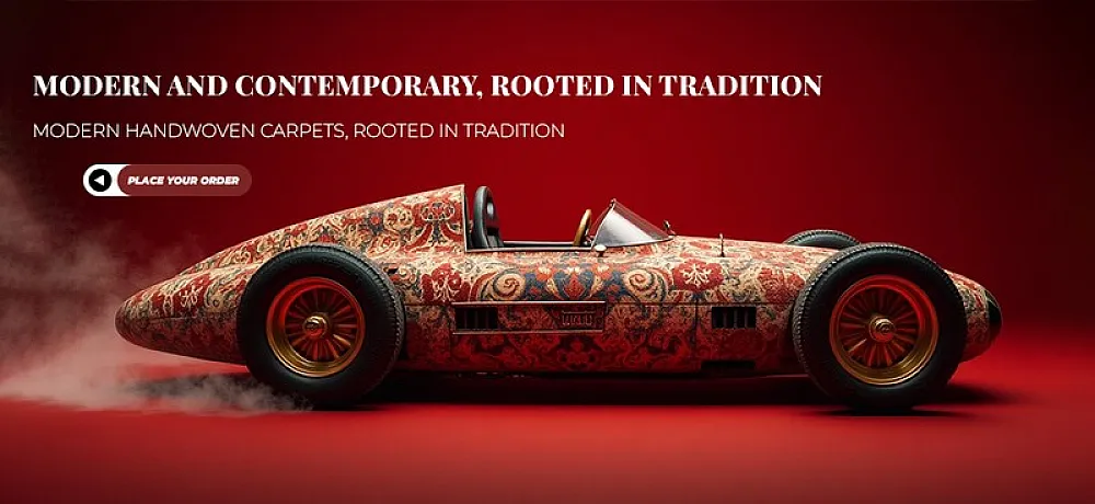 Modern handwoven carpet with unique colors and patterns